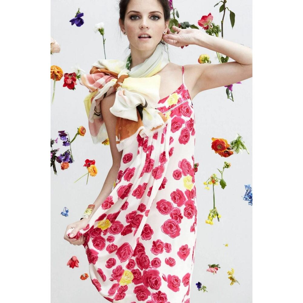 Anthropologie Dress Womens 0 Moulinette Soeurs Atypical Situation Floral Silk